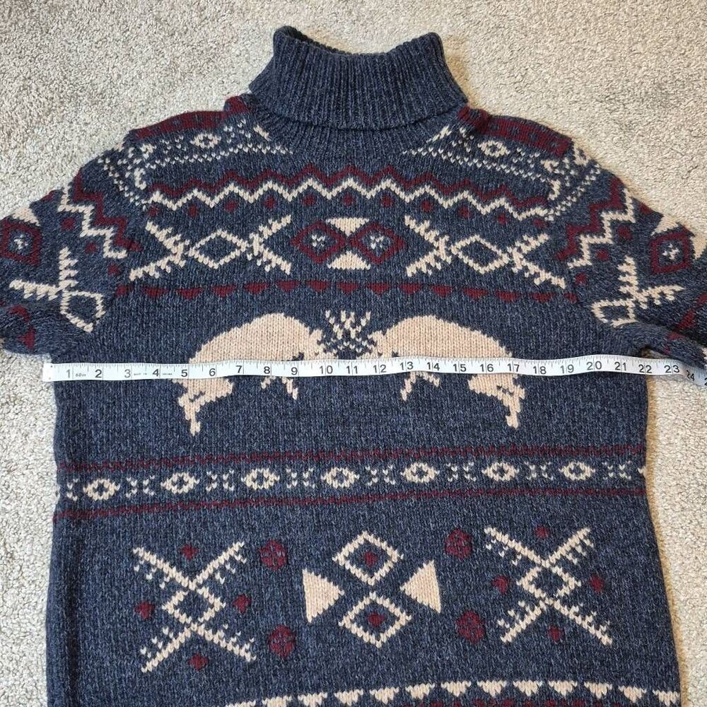 Polo by Ralph Lauren Men's Blue Fair Isle-Knit Wool Cashmere Sweater Size L - Picture 8 of 9